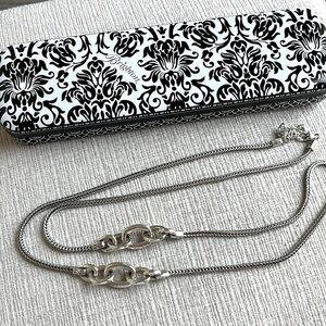Brighton silver plate long length chain with elegant link detail